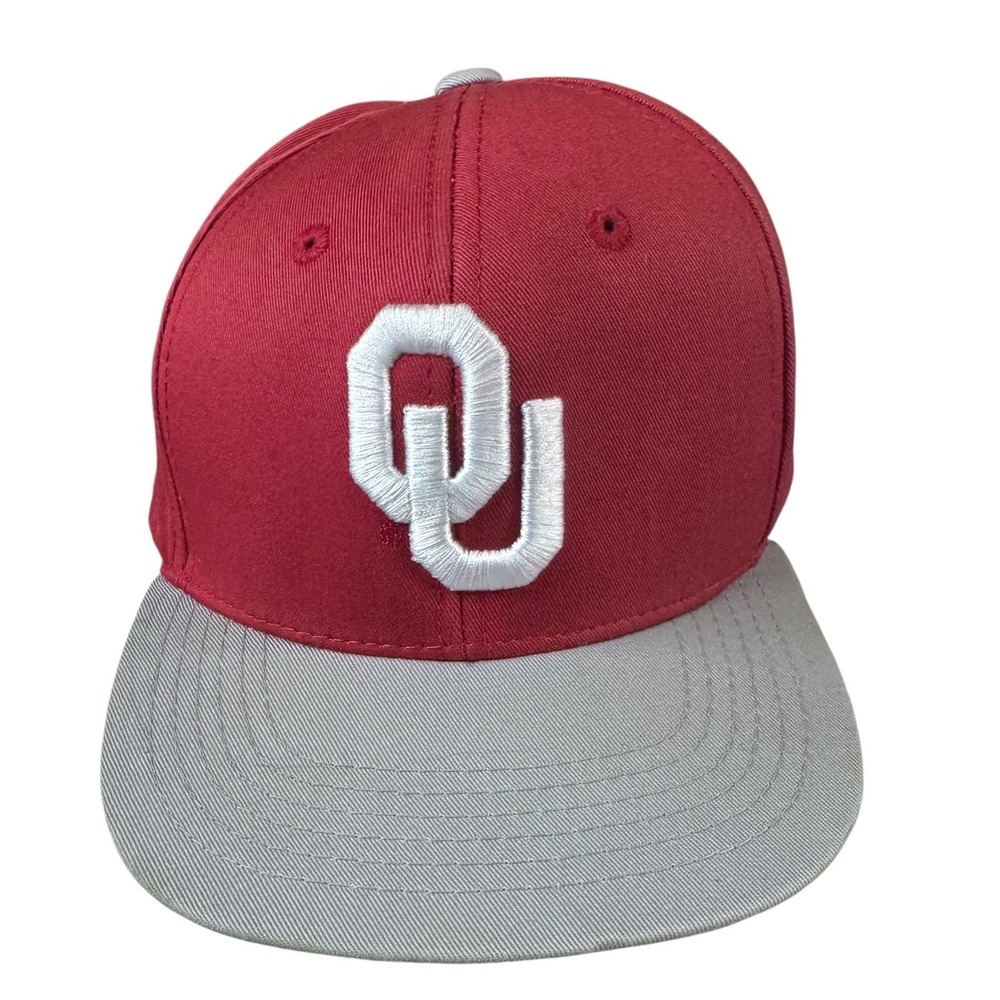 Oklahoma Sooners Top of the World Youth Hat Red Grey Cotton Soli Snapback OU Cap